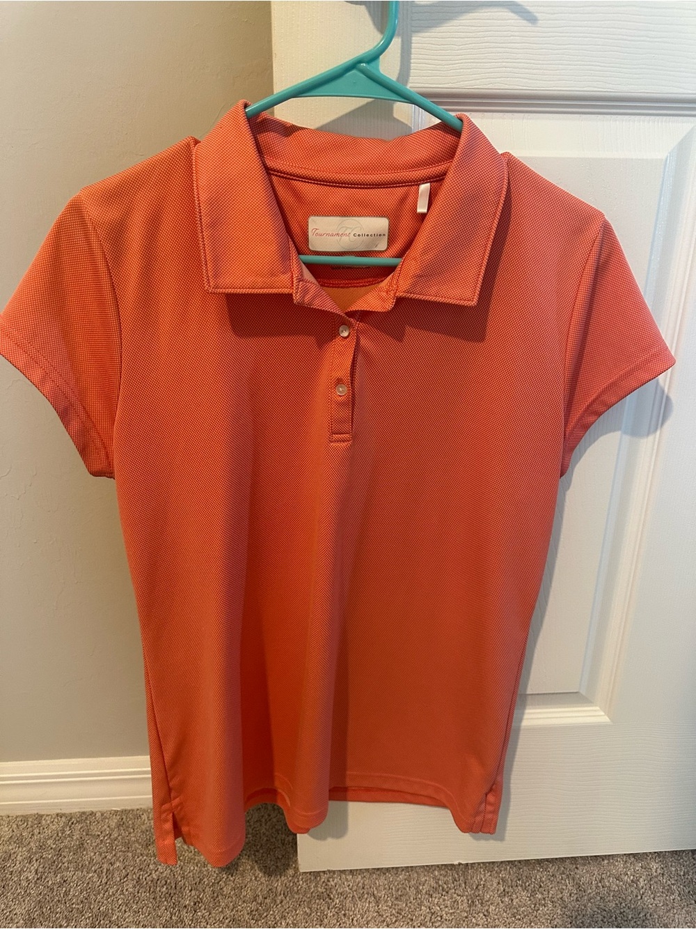 Women's Short-Sleeve Polo in Coral